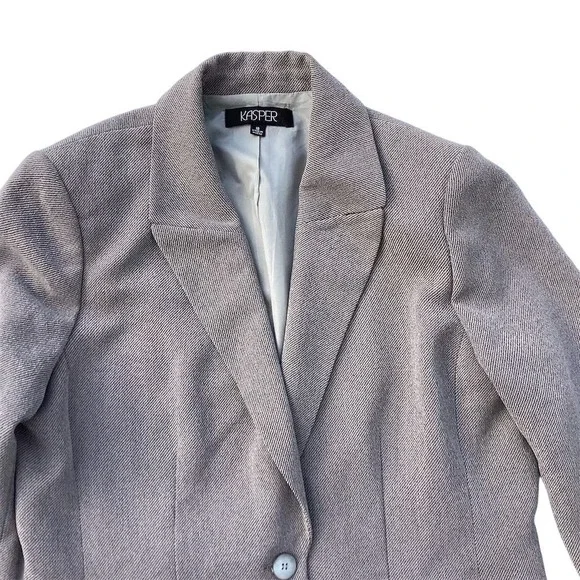 Kasper Women's Gray Blazer Size 18 One-Button Notched Lapels - Picture 4 of 11